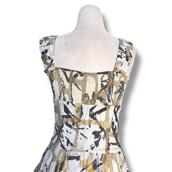 Adolfo Dominguez Abstract Print Sleeveless Dress Black Size 38 US 6 Fit & Flare - Picture 6 of 13